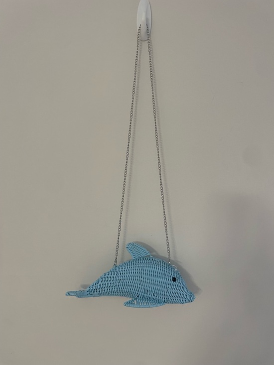 Tommy Bahama Handbags - Tik Tok Viral Tommy Bahama Blue Wicker Dolphin Crossbody Shoulder Clutch Bag NWT
